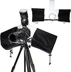 PATIKIL Capa de chuva para câmera, 2 peças, capas protetoras à prova d'água, protetor de capa para câmera de até 20 cm, transparente