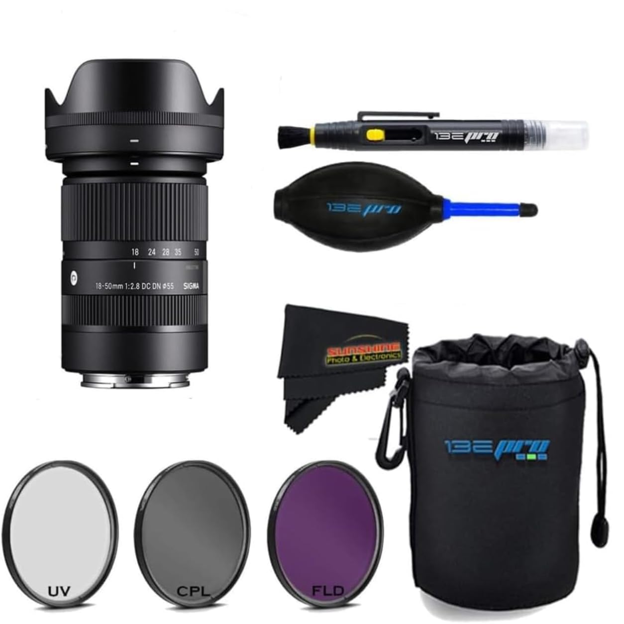 Sigma 18-50mm f2.8 DC DN Contemporary Lens for Canon RF with Sunshine Photo Accessories Bundle - 4 Years USA Manufacturer Warranty