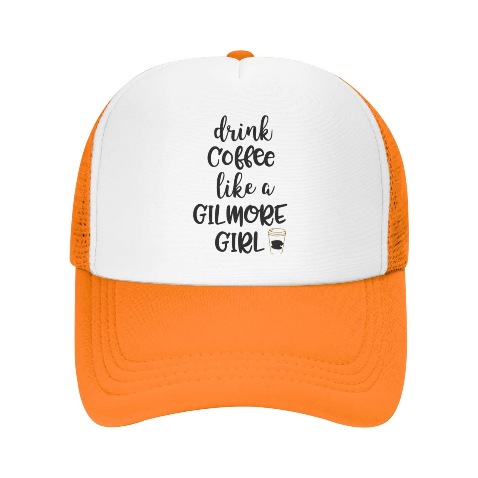 Drink Coffee Like A Gilmore Girl Unisex Baseball Cap Vintage Men Women Low Profile Trucker Hats Adjustable,Orange