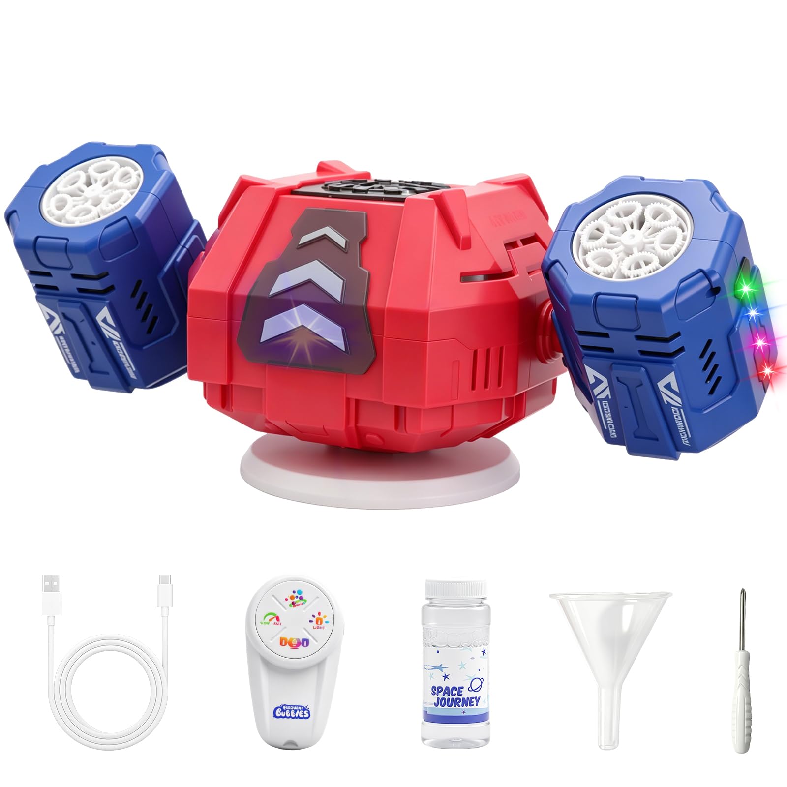 OBEST Macchina vescicale elettrica, macchina vescicale con luce e musica | Macchina per bolle di sapone portatile, gioco acquatico estivo per bambini, regalo per compleanni, feste, giardini, matrimoni