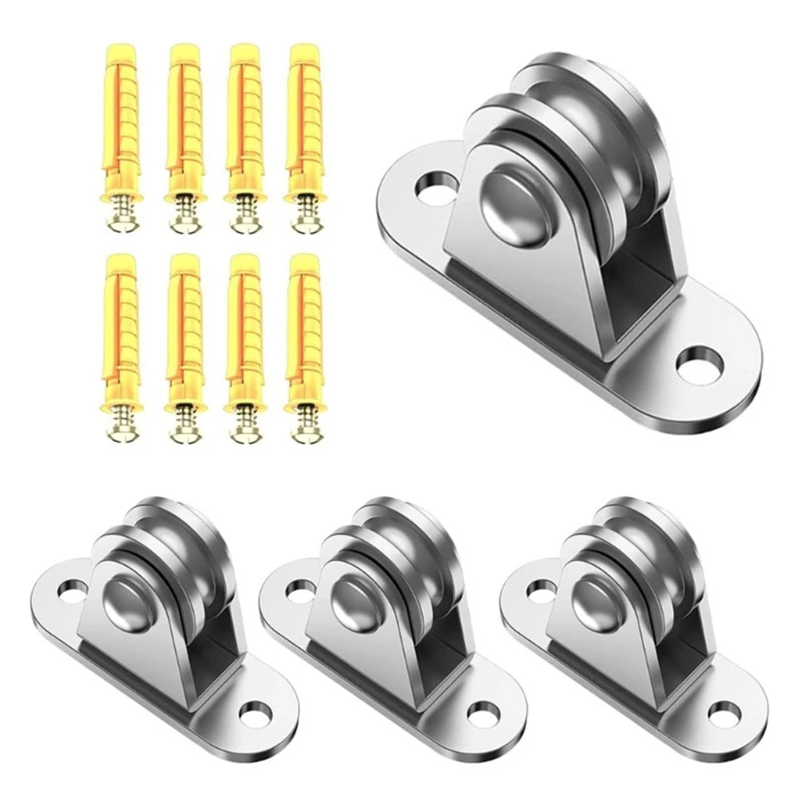 Polea Bloquear Bloque polea Polea silenciosa Rueda rodamiento dúplex Rodillo polea rodamiento pesado Polea(2 pack)