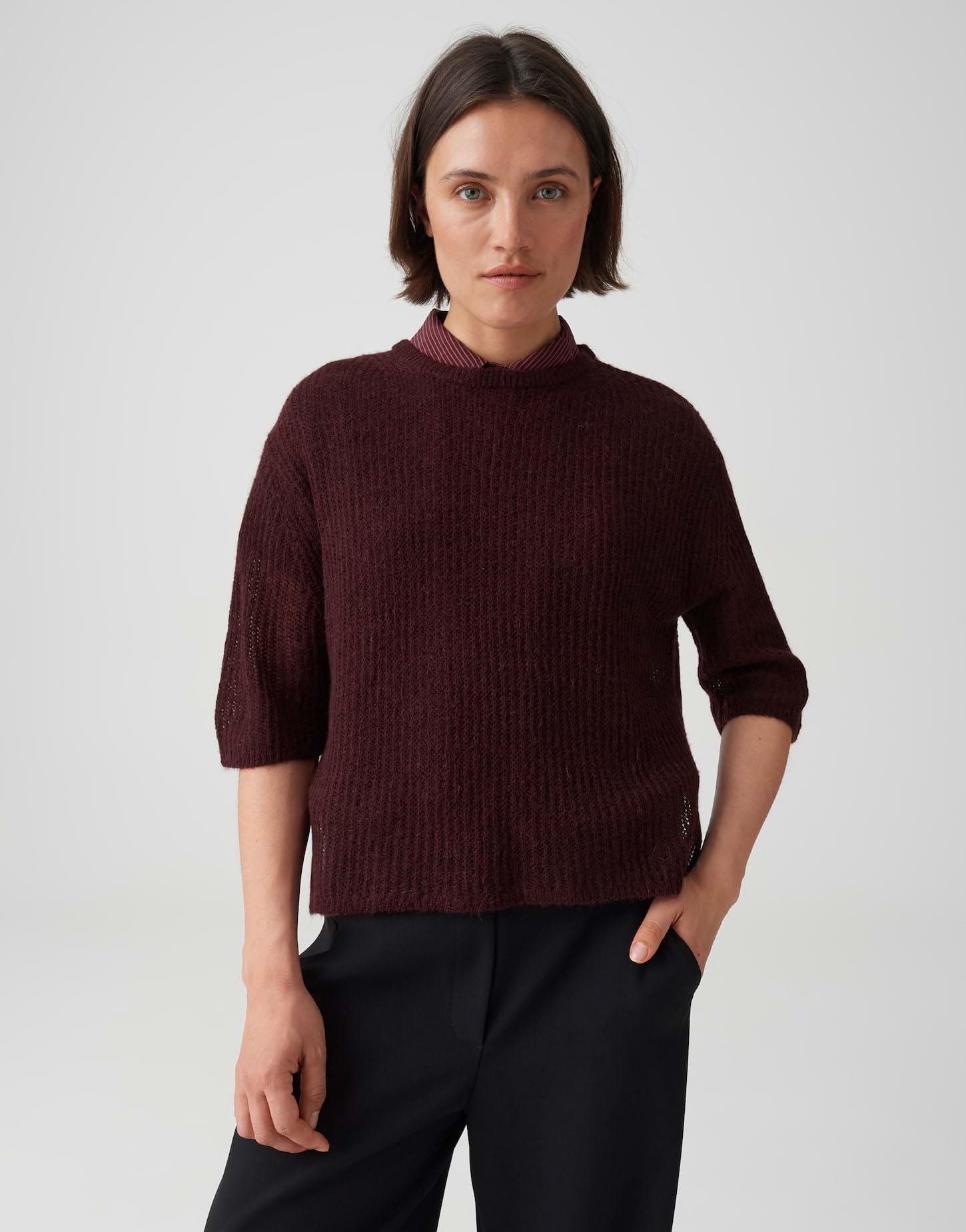 OPUS Damen Pullover | Strickpullover aus hochwertigem Wollmix Regular Fit