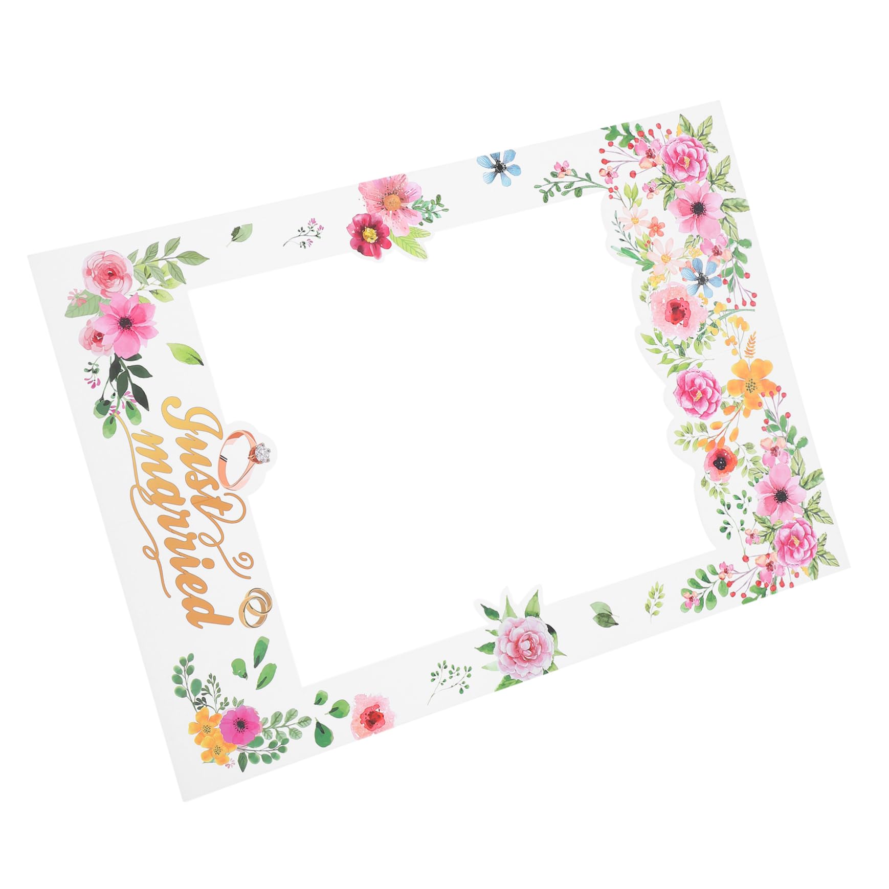 2stücke Blumenmuster Papier Foto-Rahmen Romantische Foto-Requisiten Für Hochzeiten Party-Dekorationen Kreative Selfie-Accessoires Langlebig Für Unvergessliche Momente