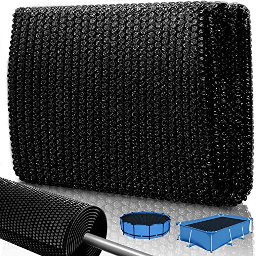 KESSER® Bâche Solaire pour Piscine Ronde Ø 244 cm | Foglio Solaire épaisseur 120 ṁm | La bâche Solaire de Couverture Solaire Peut être coupée | Bâche Solaire de Piscine Feuille, Le Noir, Ø 457 cm