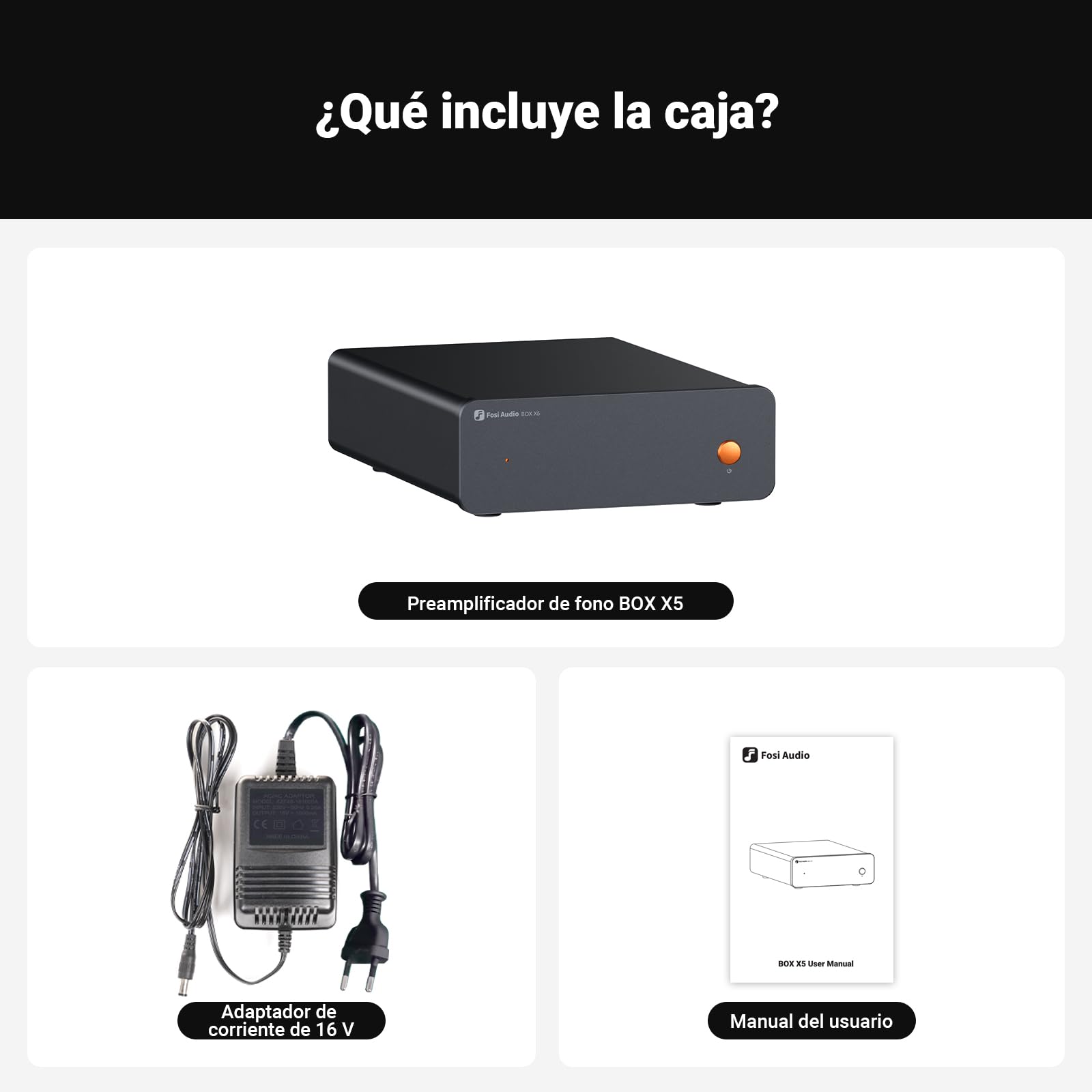 Fosi Audio BOX X5 Preamplificador de Fono, Mini Preamplificador de Audio Doméstico para Tocadiscos de Cartucho MM y MC, Tocadiscos Fonográfico, Altavoces Activos con Ganancia Ajustable de 4 Niveles