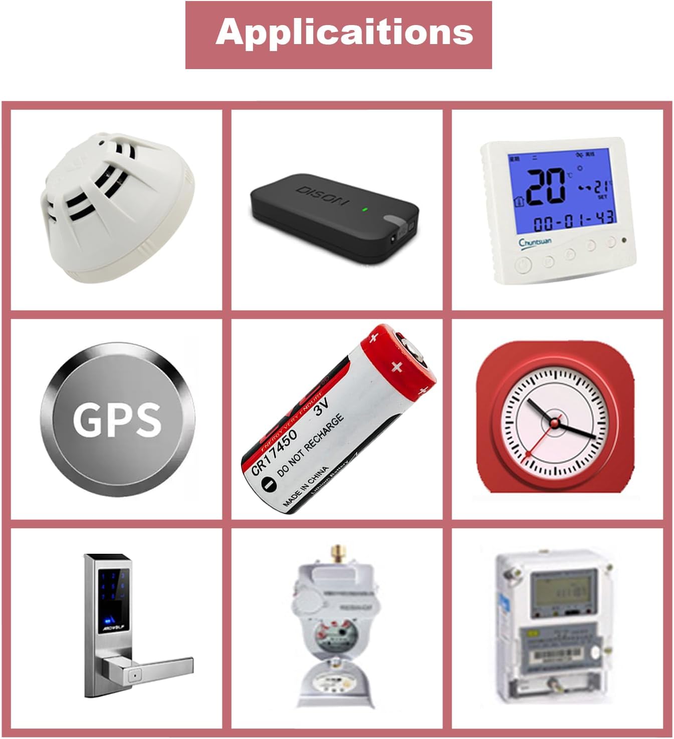 4 PCS CR17450 3V Lithium Battery 2400mAh Replacement PLC Industrial Control Battery Non-Rechargeable
