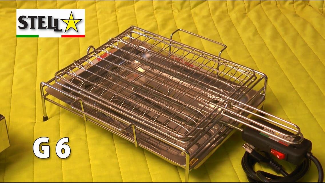 Stella Soc. Coop. Bistecchiera griglia elettrica in acciaio inossidabile 1900 Watt Made in Italy la Stella - G6