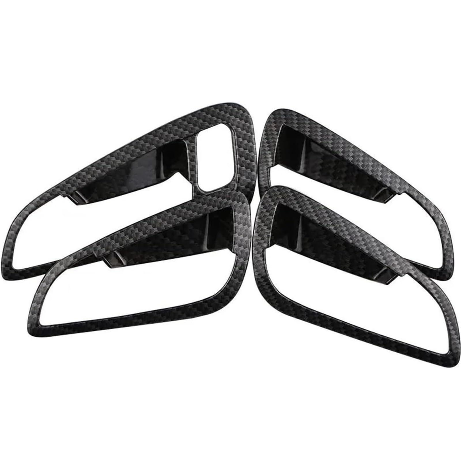 Zynther Black Inside Door Latch Handle Car Door Interior Handle Decoration Frame Trim Inner Doors Bowl Cover Stickers(Black)