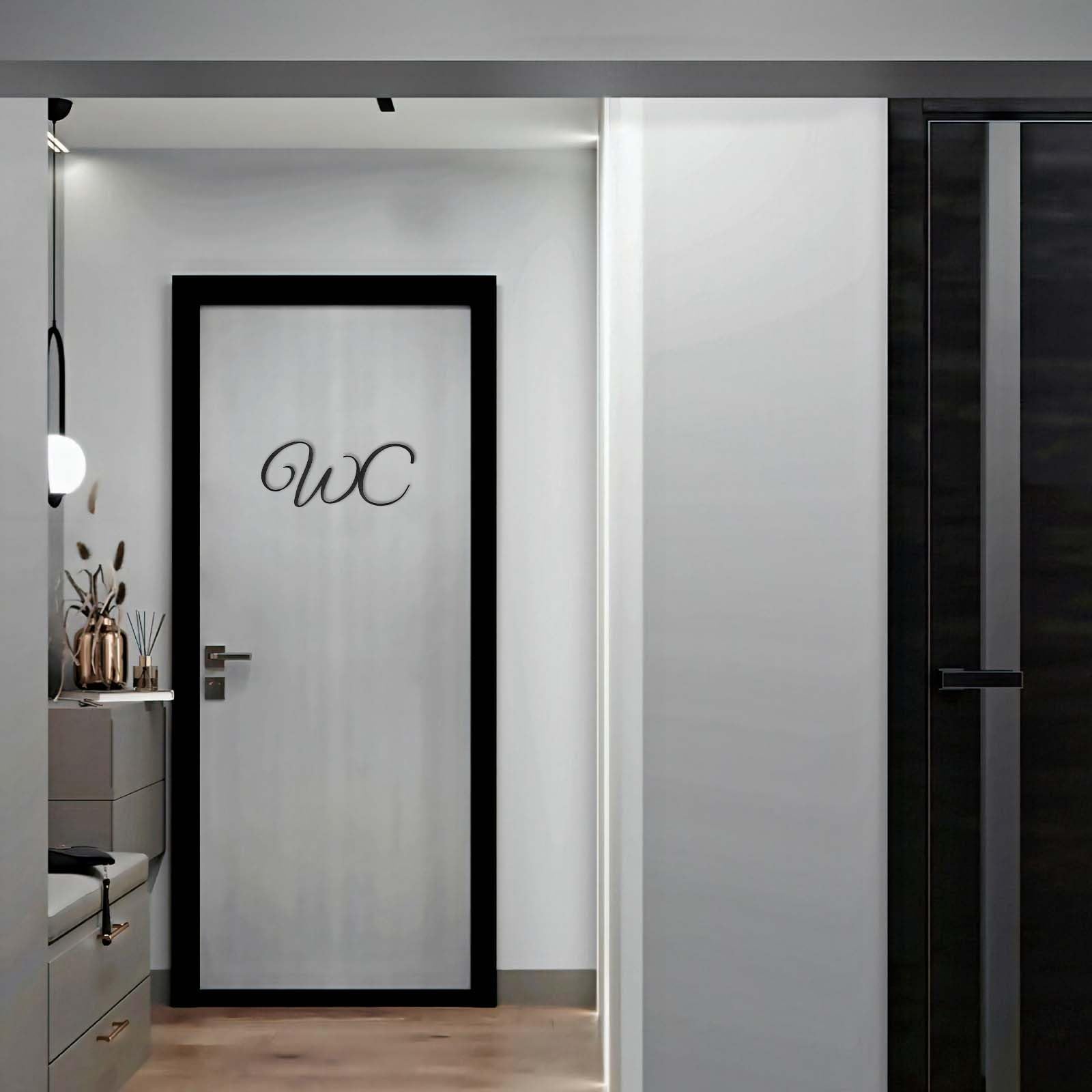 2 carteles autoadhesivos para puerta de inodoro de 15 x 10 cm, pegatinas para puerta de inodoro, resistente para inodoro, baño de invitados, práctico cartel para puerta de inodoro, adhesivo para