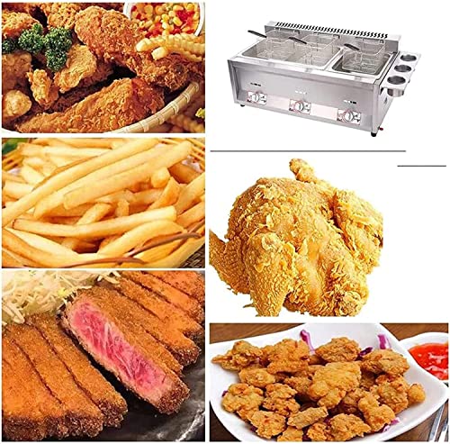 ELEdvb Kommerzielle Gasfritteuse mit großer Kapazität, Küchenfrittiermaschine, LPG-Fritteuse aus Edelstahl, einstellbare Feuerkraft, für Restaurant-Home-Frites-Chips, TriplePot – Bild 3