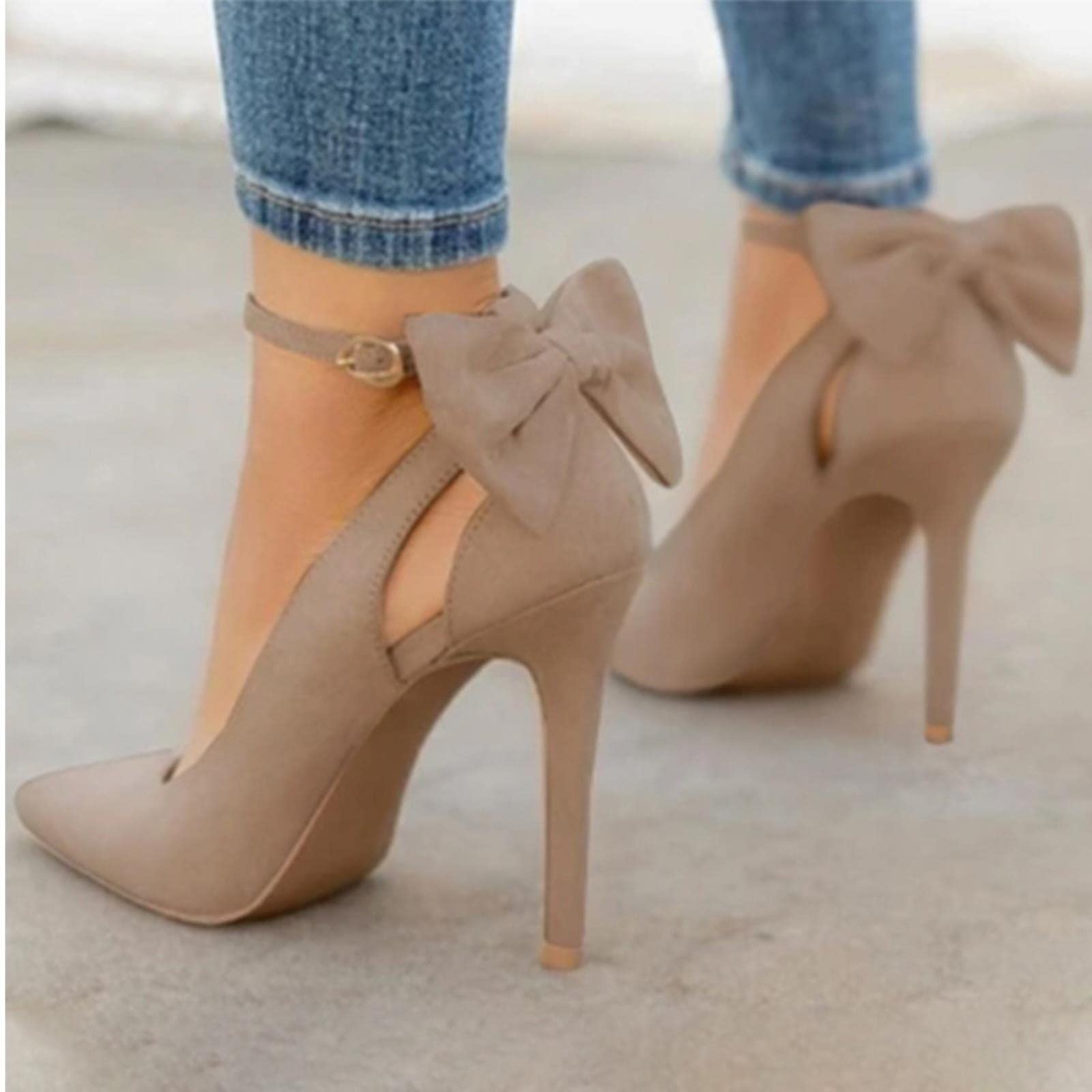 Frauen spitz auf High Heels Frau Dünne Fersen Damen Sexy Pumps Damen Schnalle Strap Weibliche Mode Bowknot Schuhe Größe 37-40