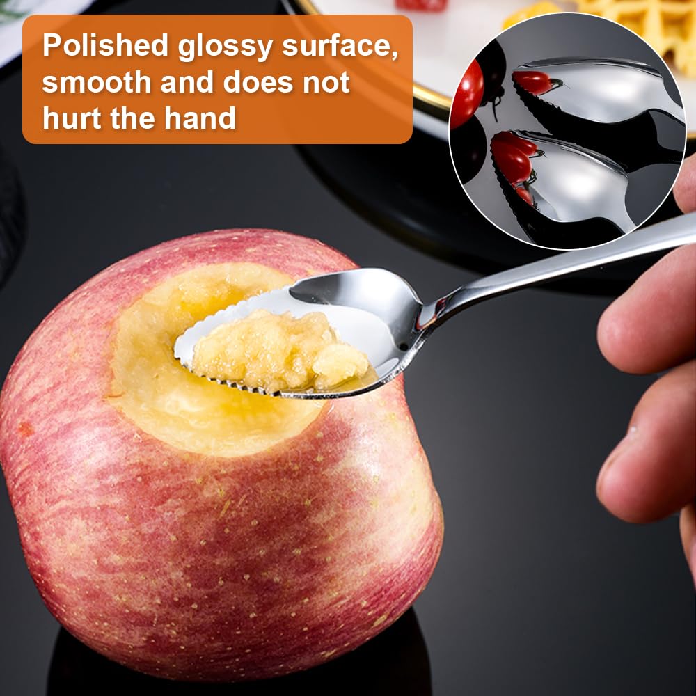 Set 8 Cucchiai Da Frutta In Acciaio Inox - Per Kiwi, Pompelmo, Gelato E Dessert