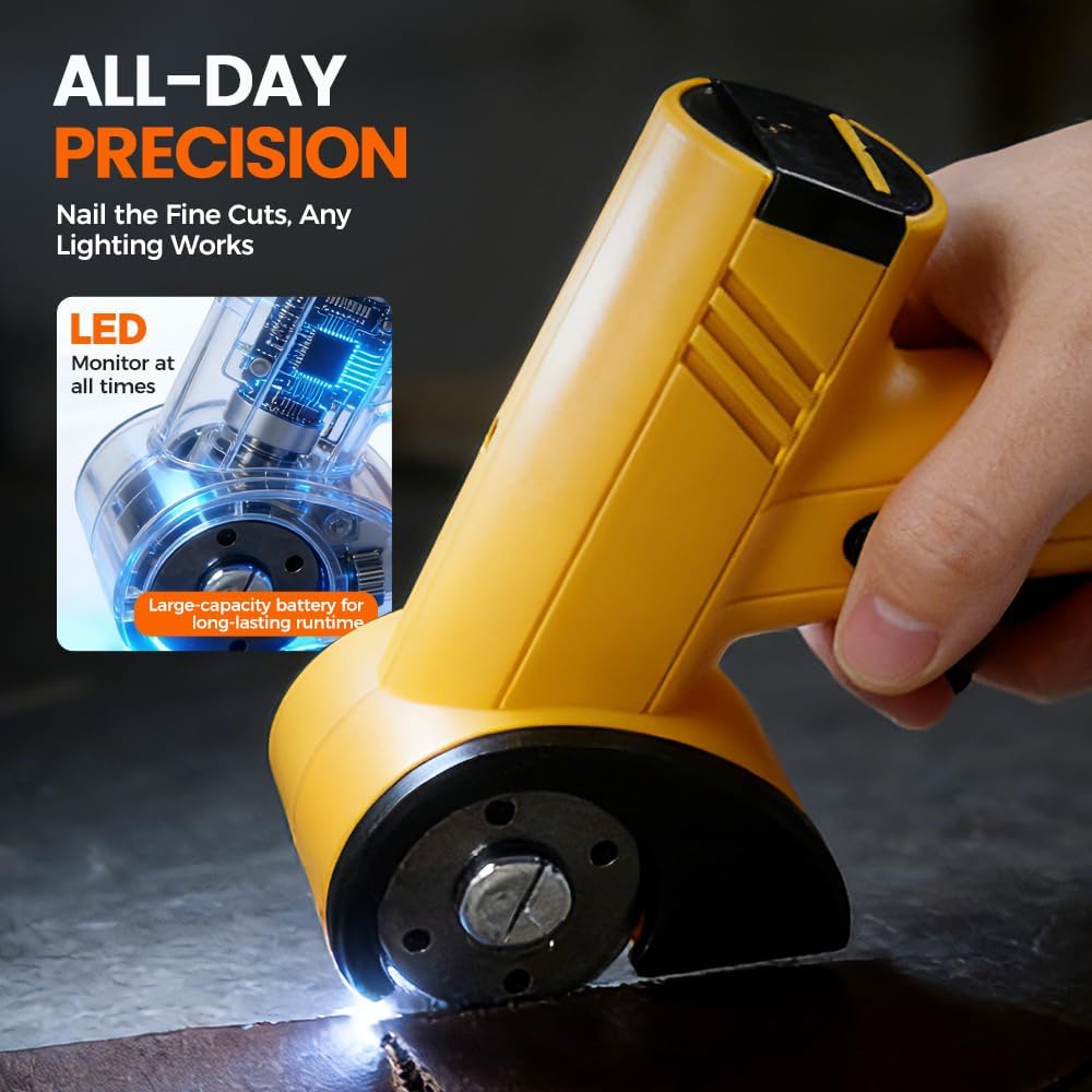 Rechargeable High-Speed Cardboard Cutter, 2026 New 4.2V Cordless Cutter, Portable Electric Rotary Cutter for Industrial Use, Heavy Duty Power Cutting Tool for Professionals (Yellow)