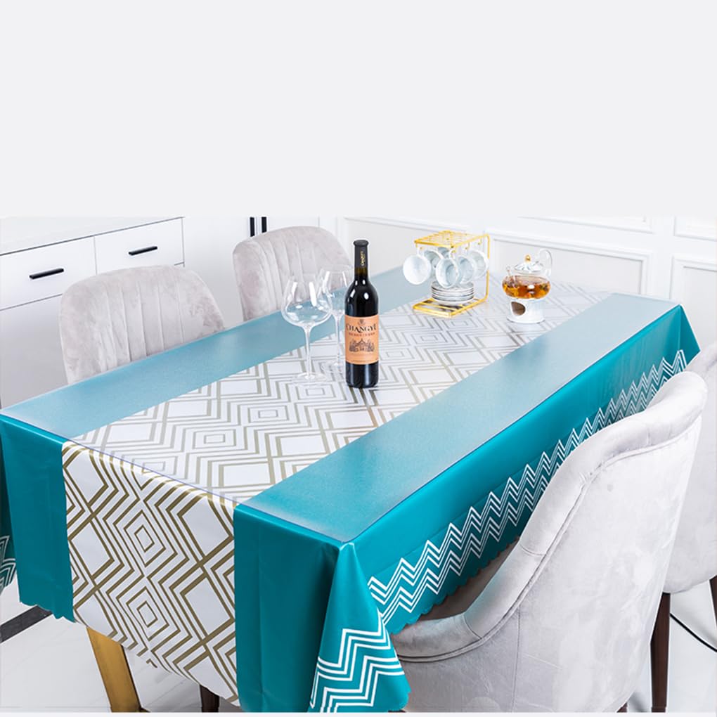 Tovaglia Plastificata Rettangolare PVC Glassato,Pellicola Antimacchia,protettiva Per Cucina,Protezione per Tavolo trasparente,Copri Tavolo Impermeabile,Copertura Scrivania (2mm,60x160cm)