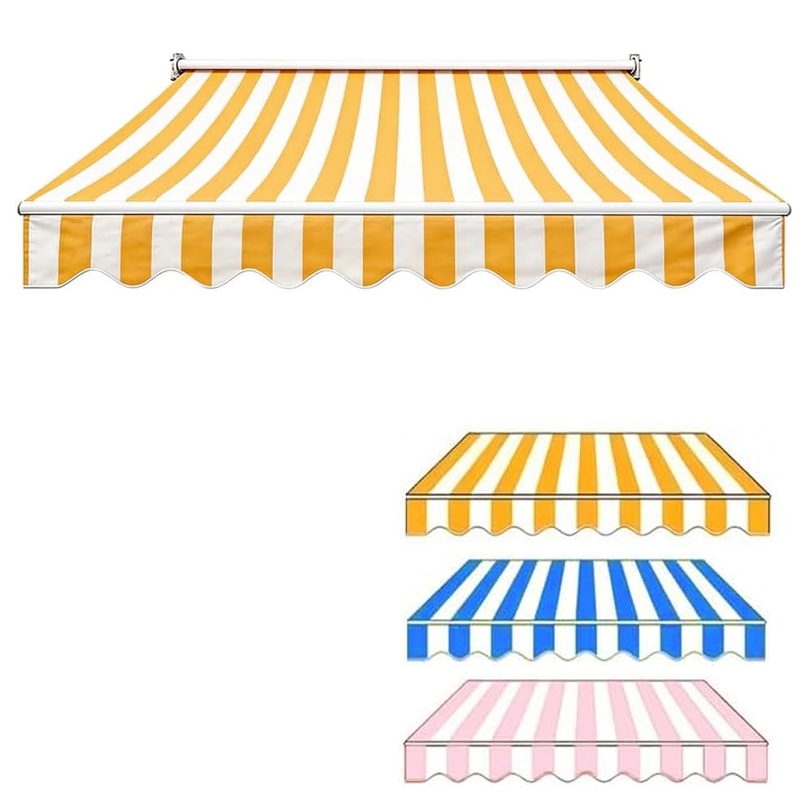 ROFBIHG Replacement Canvas for Retractable Awning, Outdoor Awning Deck Curtain Awning Fabric, Patio Awning Canopy Replacement Canvas for Sun Shade Shelter(Yellow,2x1.5m(6.6x5ft))
