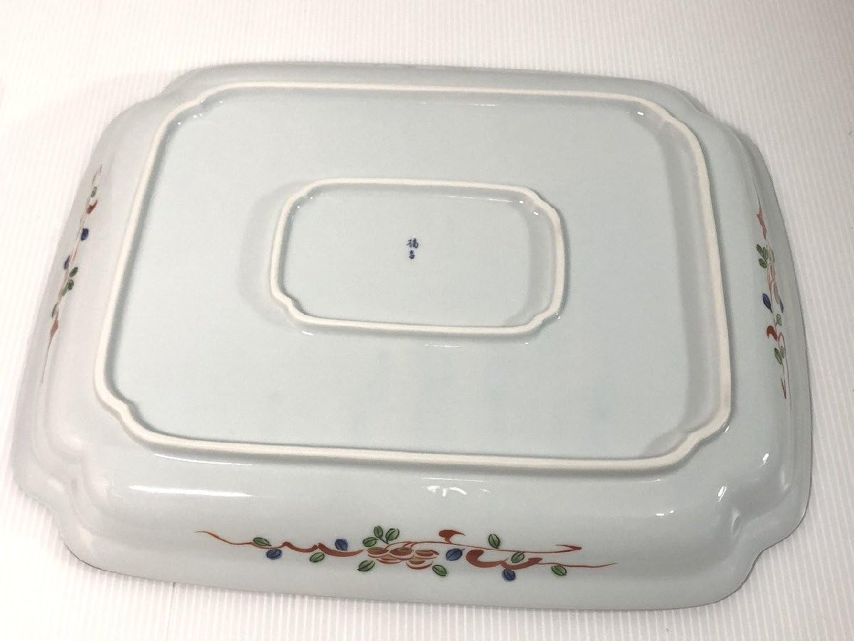 Amazon.co.jp: たち吉 赤絵 金彩花鳥 角皿 たち吉 大皿 橘吉 40