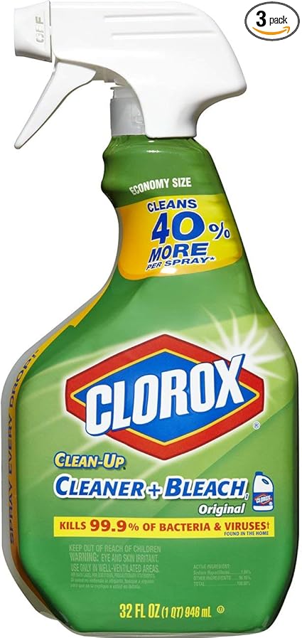Amazon Com Clorox Clean Up All Purpose Cleaner With Bleach Original 32 Ounce Spray Bottle Pack Of 3 Health Personal Care
