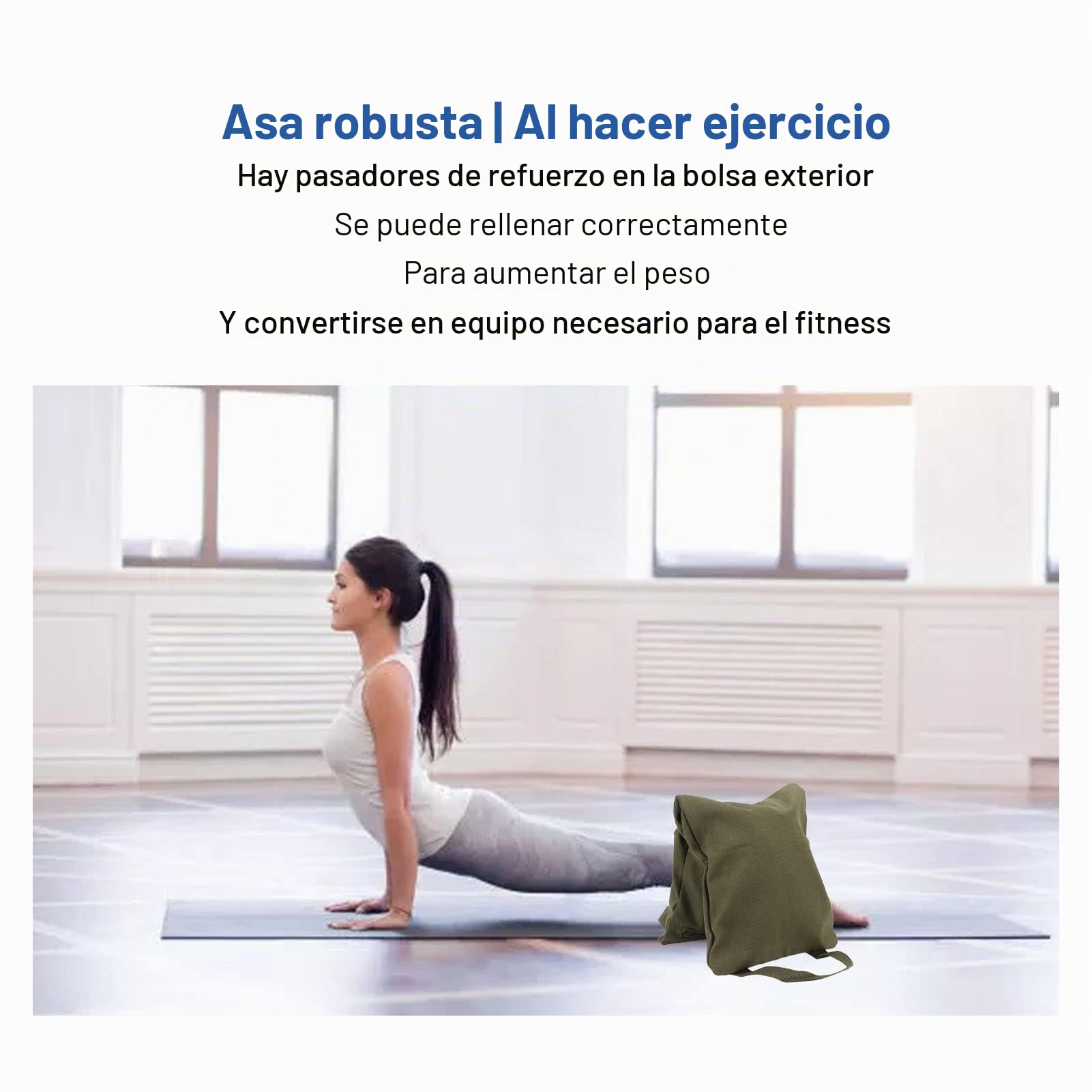 Focket Saco de para Yoga con 2 Asas, Cremallera y Bolsa Impermeable - Ajustable para Entrenamiento de Resistencia y Pesas