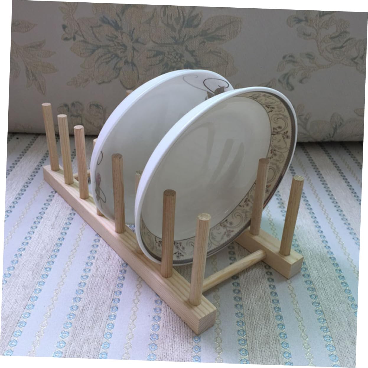 ERINGOGO Multi-use Wooden Display Stand: Plate Holder Book Shelf Photo Frame Stand Easy to Clean for Kitchen Living Room