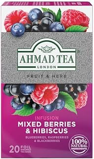 Ahmad Tea Mixed Berries & Hibiscus Fruit & Herbal Infusion | Infusion Tea - 20 Teabag Sachets