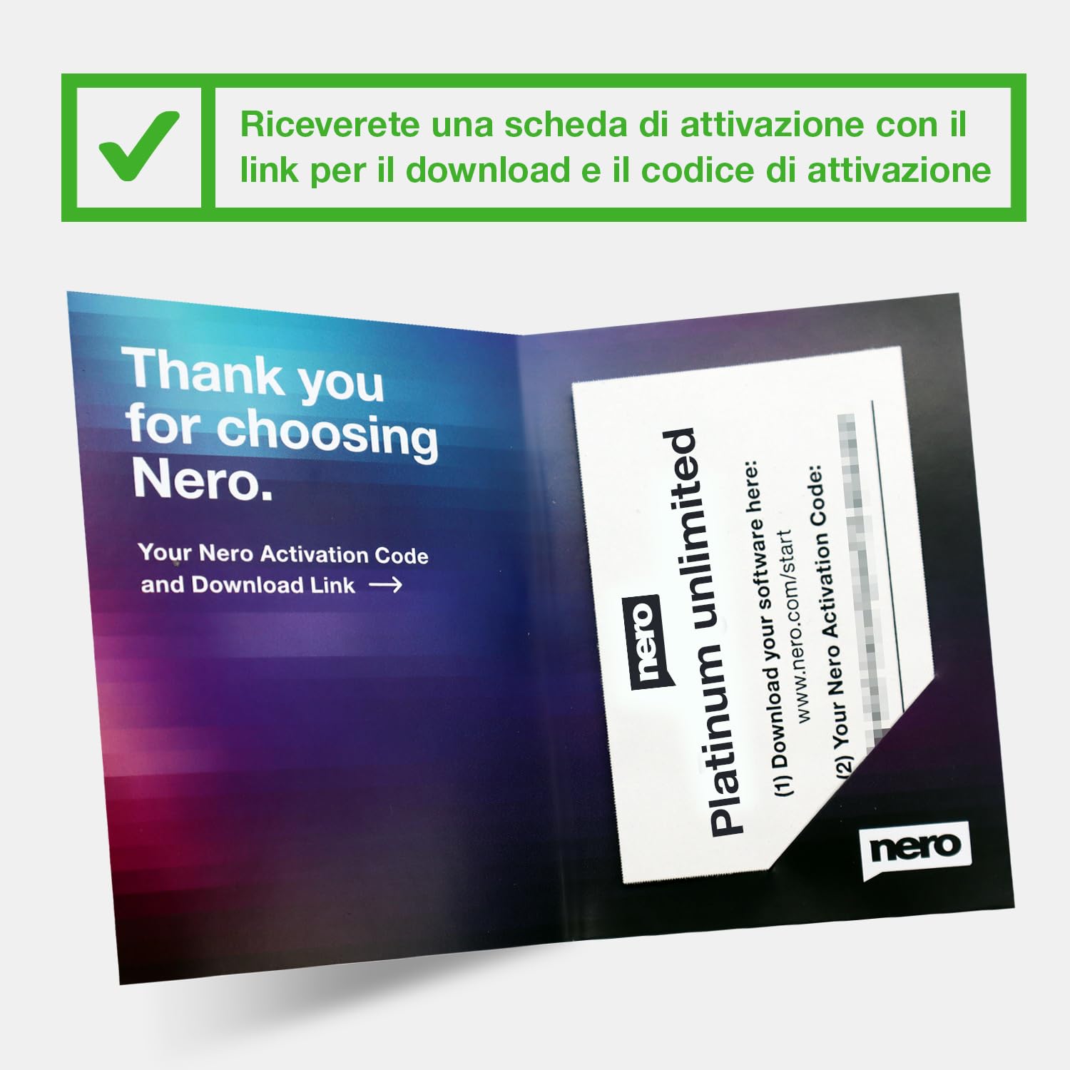 Nero Platinum Unlimited | Software Multimediale con Keycard e USB | Video Editing 4K/8K | AI Foto | Conversione DVD/CD | Backup & Ottimizzazione PC | Licenza Lifetime | 1 PC | Win 11/10/8/7