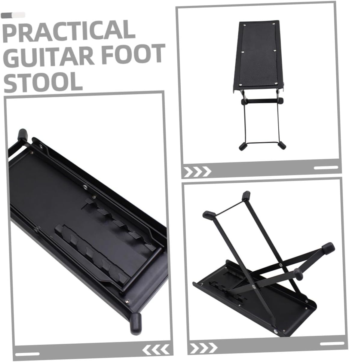 PRETYZOOM Foldable Guitar Foot Stool for Adults Sturdy Footrest Classical Acoustic Guitarist Pedal Comfortable Practice and Performance Accessory