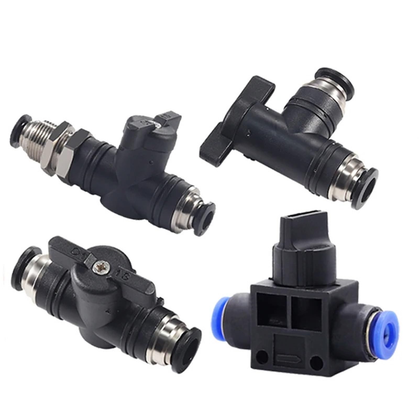 BUC Bum BUL 4-12mm Finger Valve Pneumatic Push in Quick Joint Connector Hand Valves to Turn Switch Manual Ball Current Limiting 1Pcs(BUC-4)