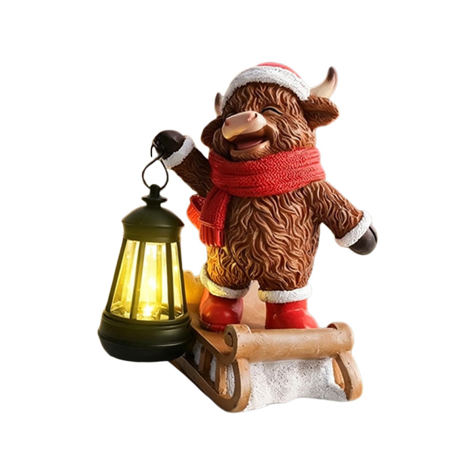 Decorazione solare della lanterna illuminata LED della resina di Natale