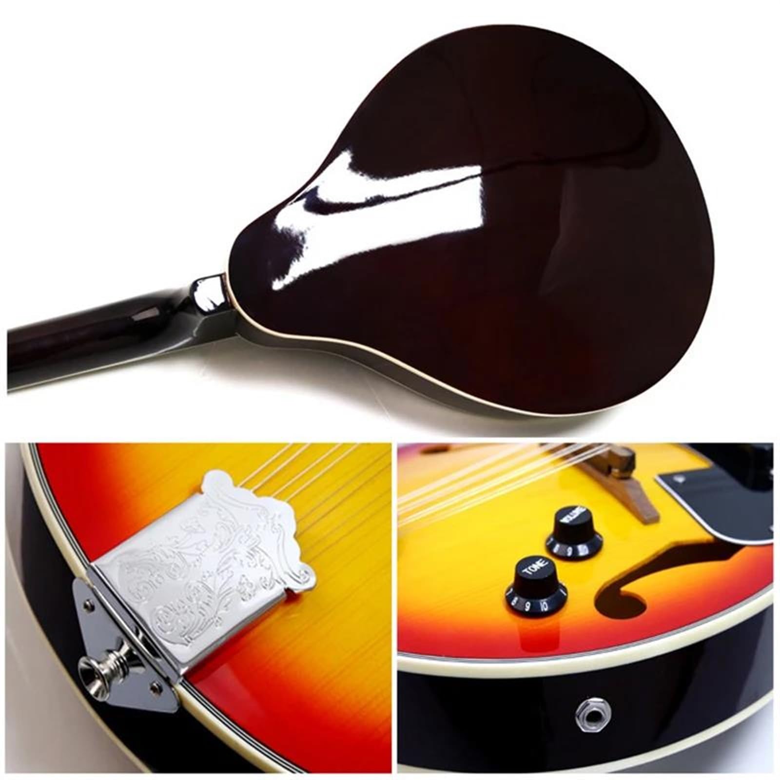 Generic Mandolin Instrument Electric Mandolin Spruce Acoustic Guitar 8 Strings Hollow F Sound Hole Mandocello Instrument - Image 4