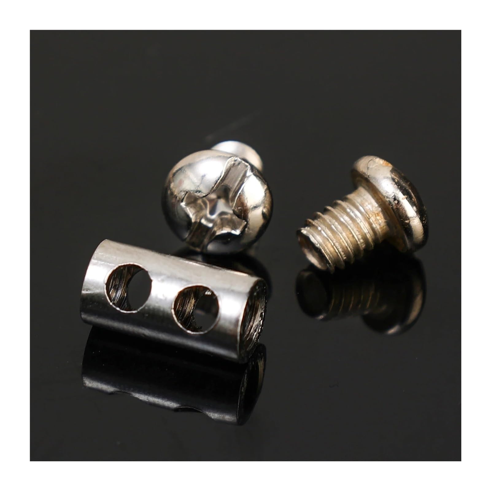 10-100 pezzi di clip for imbracatura cavi metallici con doppi fori regolabili, morsetti, viti, hardware fisso, cavo in acciaio, fissaggio in metallo rame per Fune(100PCS)