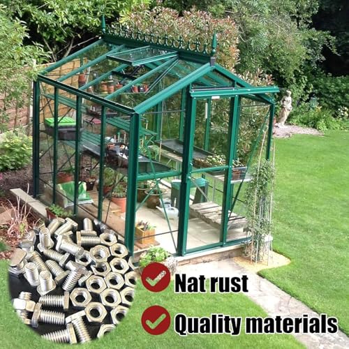 M6x22mm Aluminium Gewächshausschrauben und -muttern, Hochleistungsrost Hardware Kit für Gewächshaus-Montage und -Reparatur, Baugruppe enthält 20 Schrauben und 20 Muttern