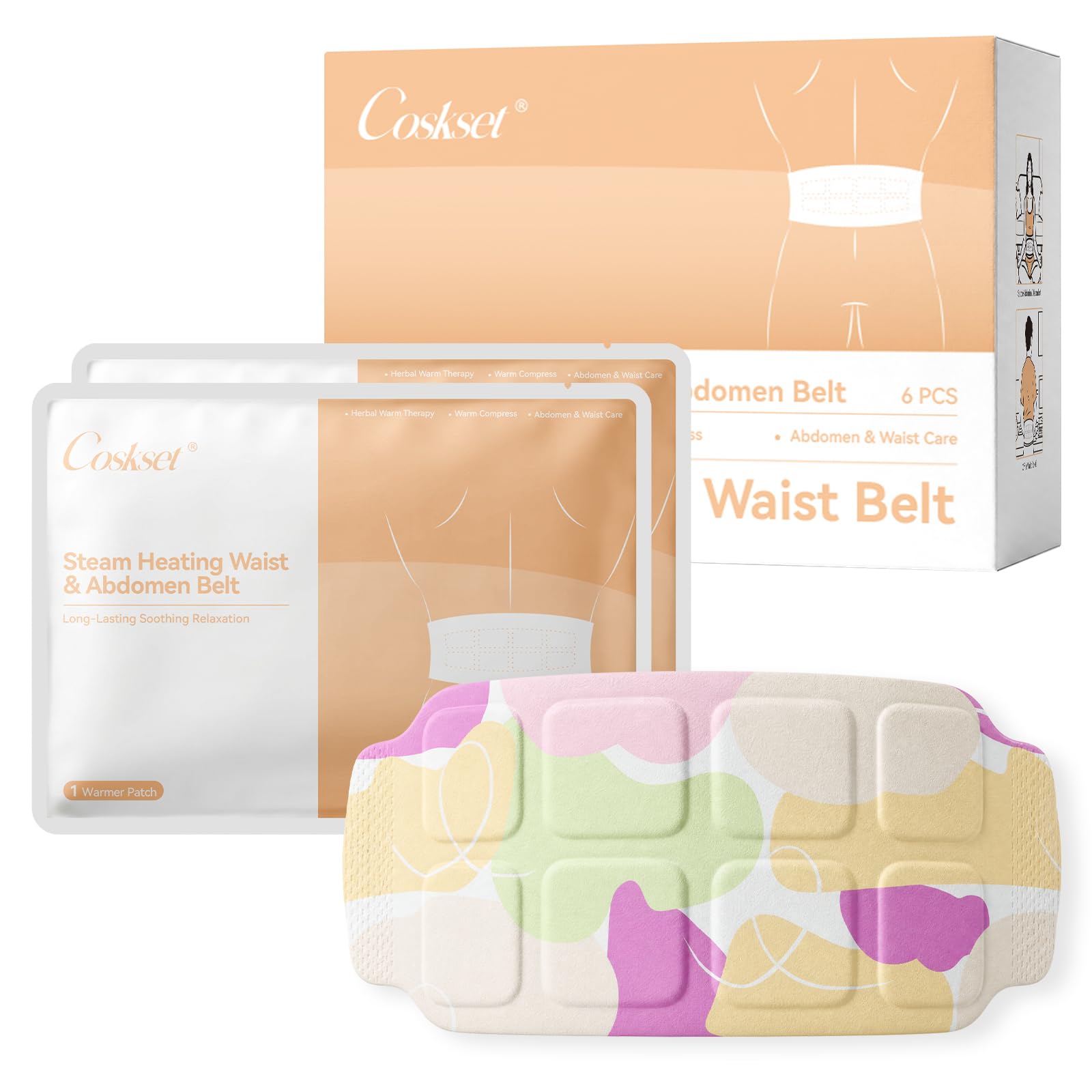 Disposable Back Heating Pad, 6 Count Air Activated Heat Wraps