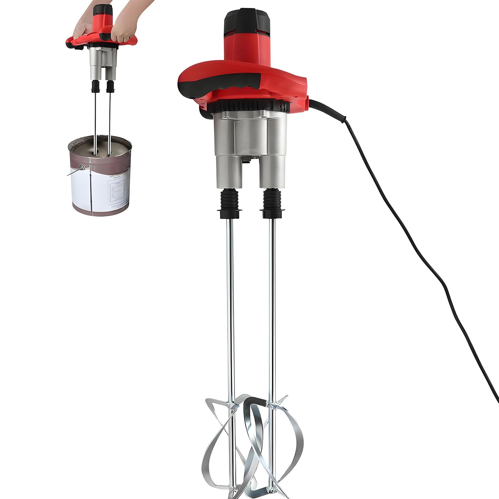 BANGBANGJI Mezcladora de Cemento eléctrica de Doble Paleta de Grado Industrial, 2800 W, 6 velocidades, para Uso Profesional en la construcción