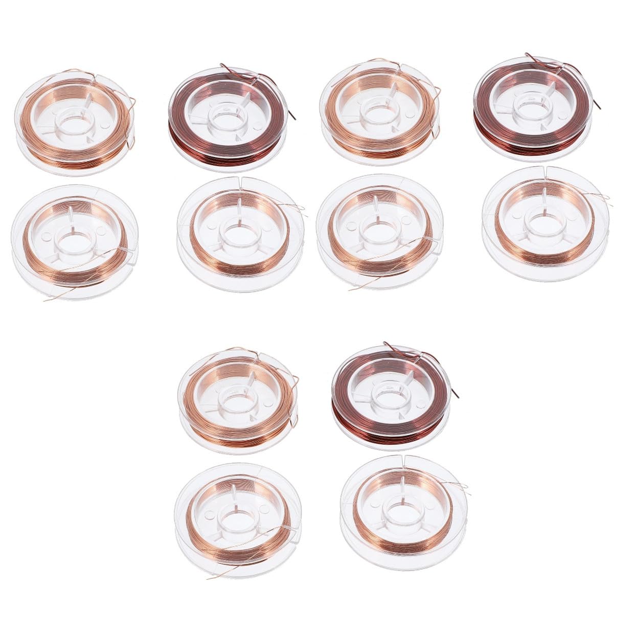 Cabilock 3sets DIY Wire Jewelry Making Kit 10m Enameled Wire Roll 4 Diameter Sizes 0.2mm 0.3mm High Temperature Resistance 4rolls*3