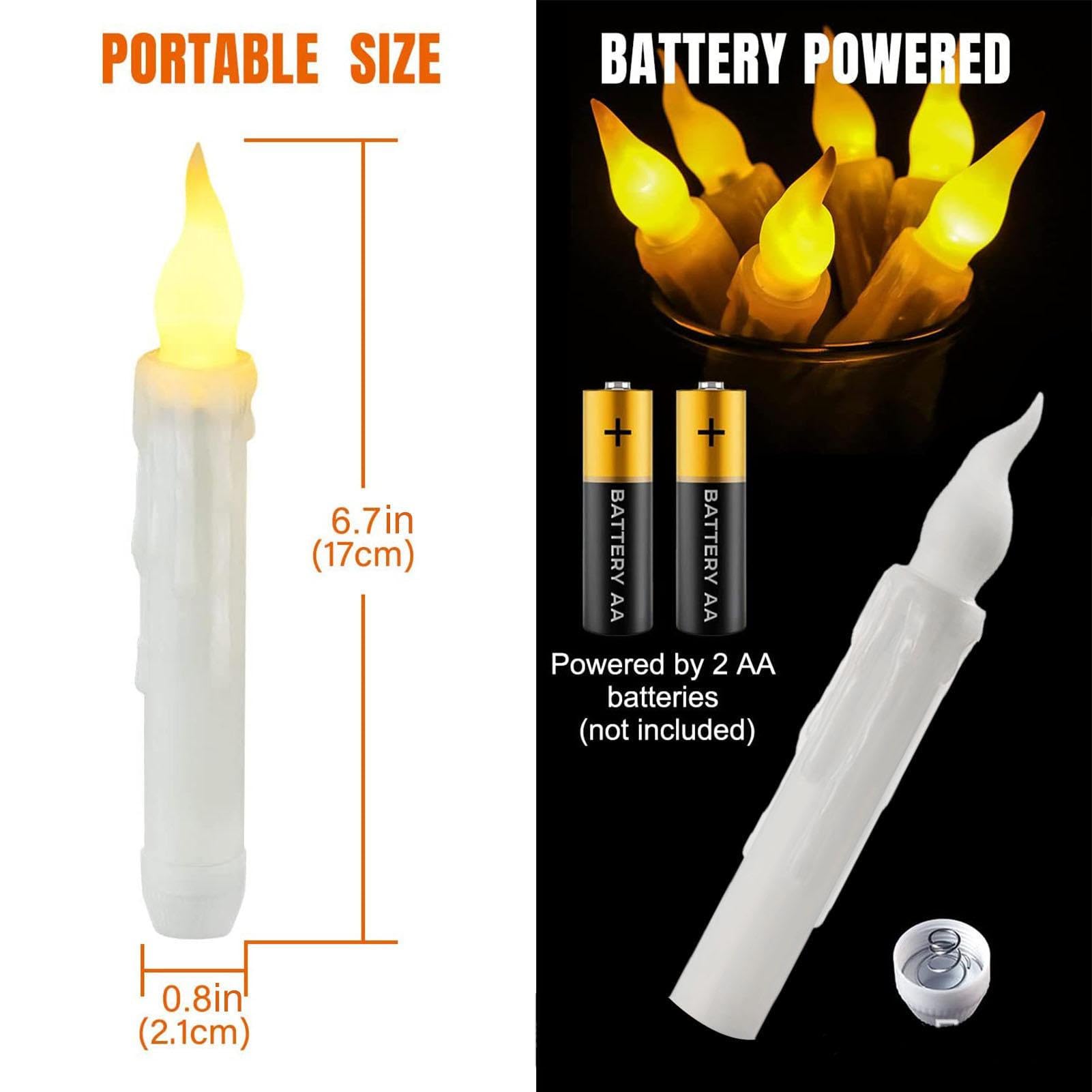 Velas LED flotantes,12 Velas sin Llama - Velas sin Llama con Pilas | Velas LED duraderas con Control Remoto, Velas cónicas 6,6 Pulgadas para cumpleaños, temática