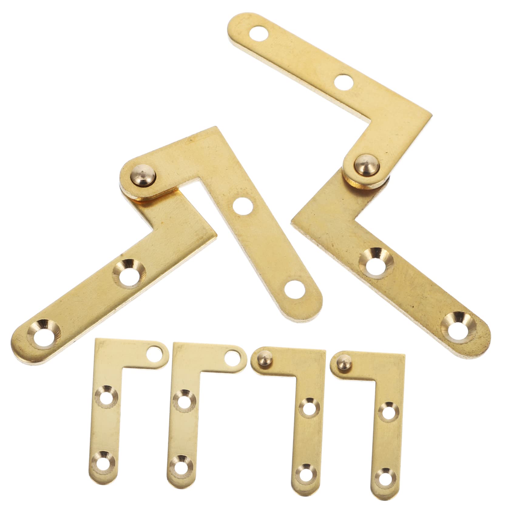 360 Degree Rotatable Door Pivot Hinges,4PCS Window Pivot Hinge L-Shape Hardware Accessories with Screws for Bookcase Cabinet Window Door