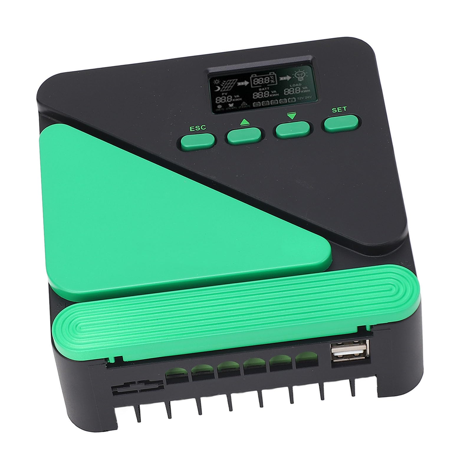 Contrôleur de Charge Solaire MPPT, Régulateur Solaire LCD 12V 24V