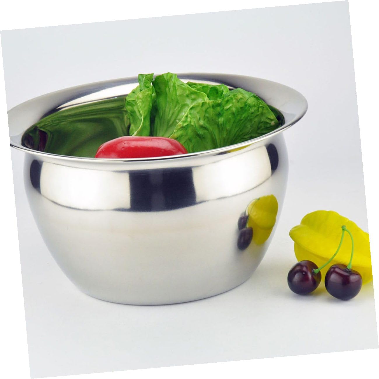 Alipis 304 Edelstahl Küchenschüssel ohne Grate Dickwandiger Mischhalter für Salate Vielseitig Einsetzbar in Küche Silberfarbene Salatschüssel