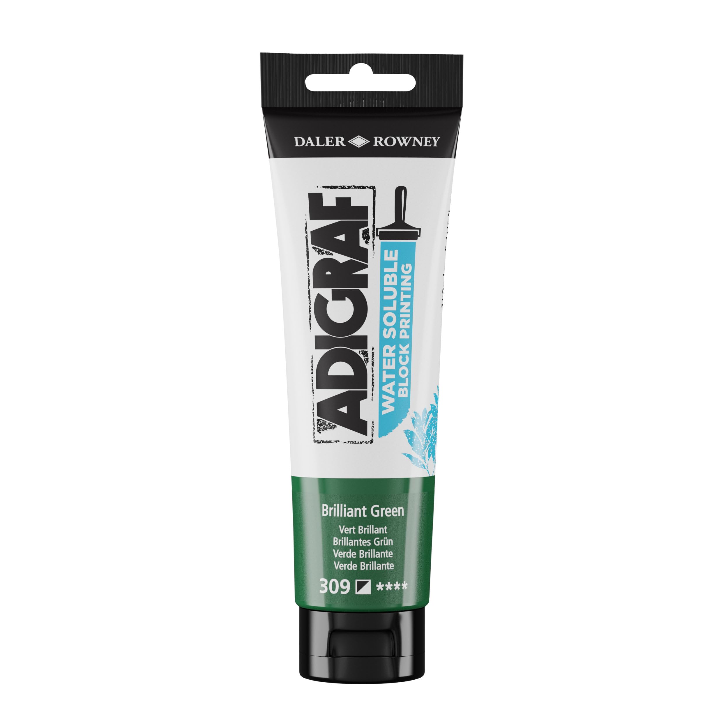 DALER Rowney Adigraf, Water Soluble Block Printing Engraving Ink 150ml, Color Bright Green 309