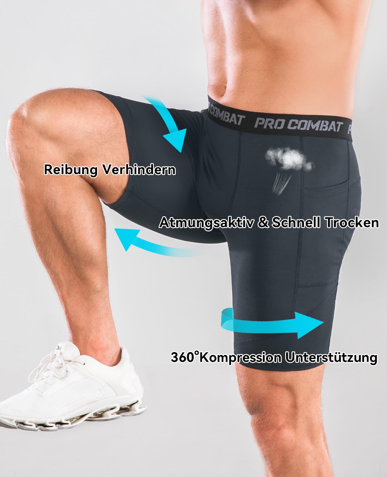 Niksa Confezione da 2/4 pantaloncini a compressione da uomo con tasca, pantaloncini da corsa in spandex per sport, atletica, allenamento, prestazioni