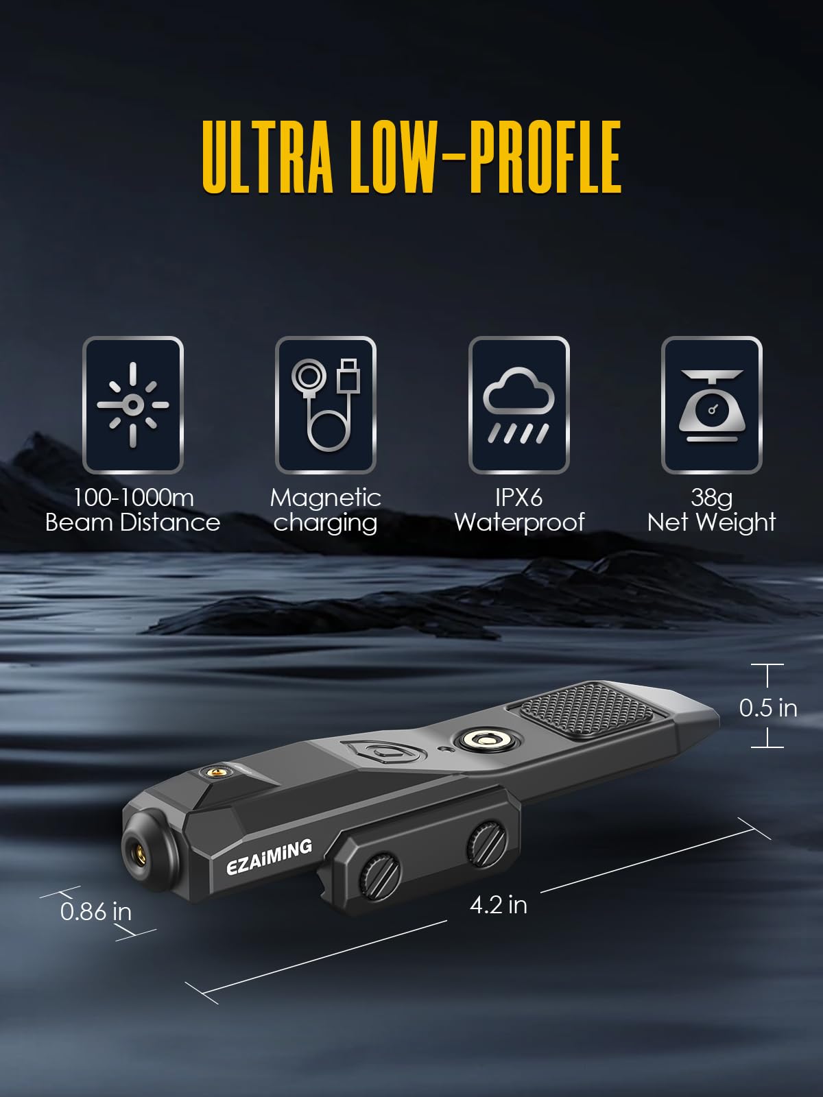 EZAIMING Low Profile Red Rifle Laser Sight for Picatinny Rail with Strobe/Momentary Function