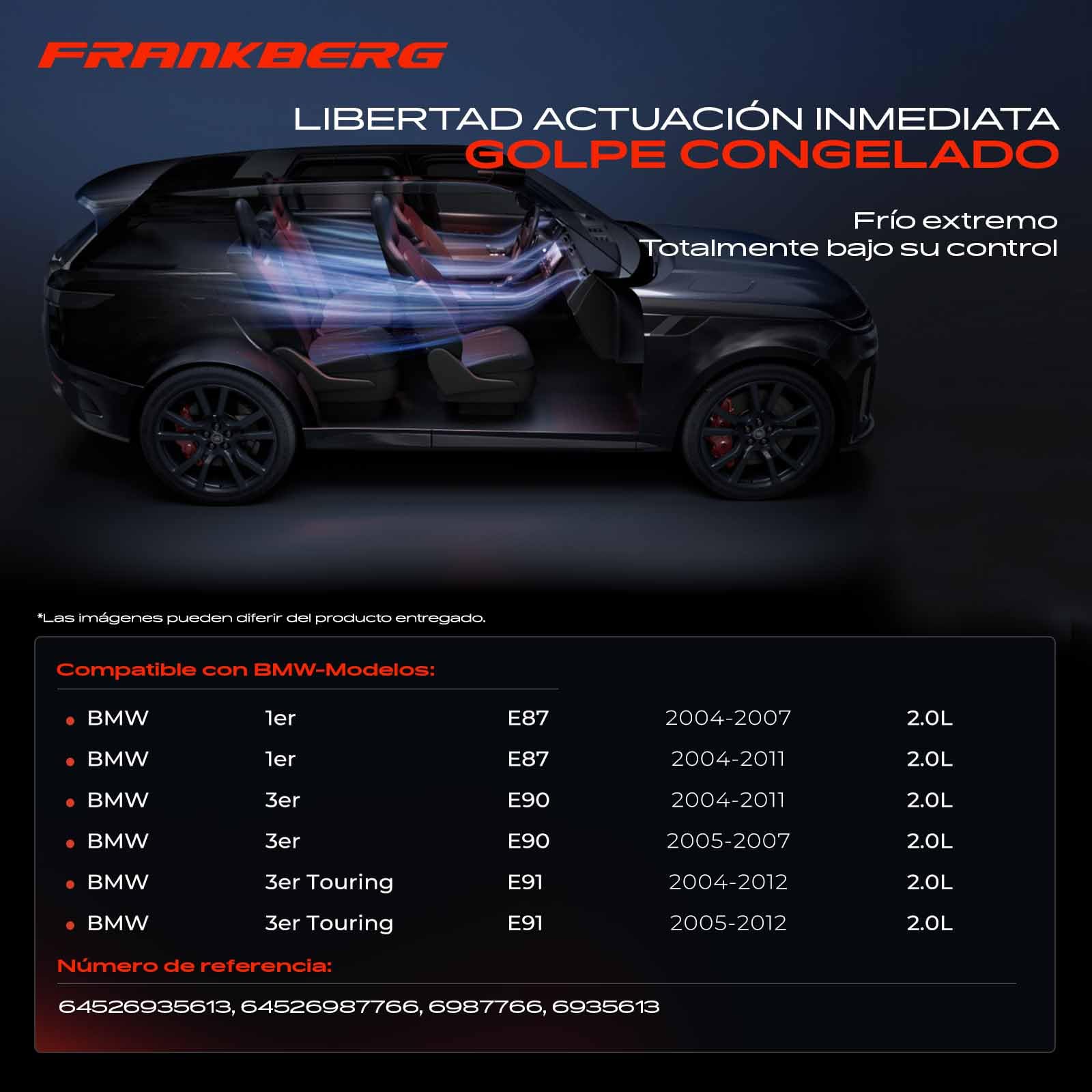 Frankberg Compresor de aire acondicionado Sistemas de aire acondicionado con embrague Diesel Compatible con Serie 3 E90 E91 Serie 1 E87 Replace# 64526935613incl. aceite premezclado