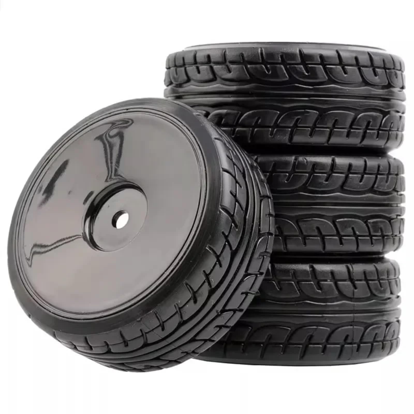Parti Aggiornamento Pneumatici Per MJX Per Hyper GO 14303 14302 14301 1/10 | Parti aggiornamento auto RC con plastica leggera pneumatici Per rally e coprimozzi CNC curve stabili(Black,D)