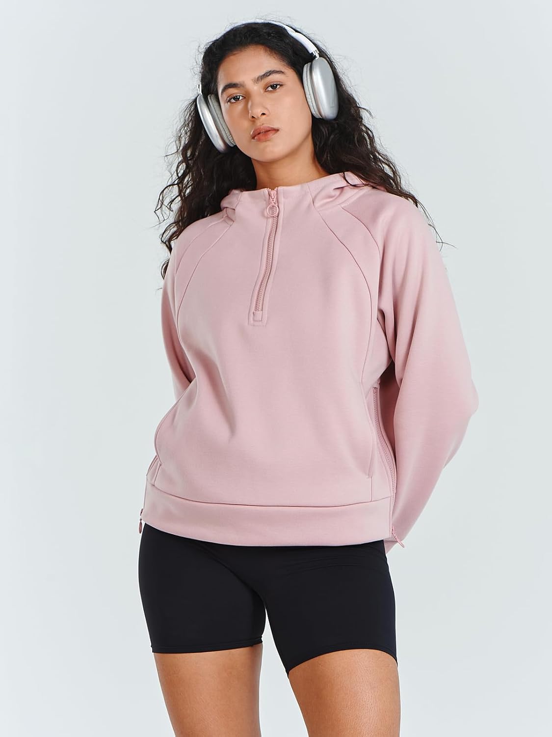 ALLZERO Women's Hoodies Fleece Quarter Zipper Sweatshirts Fall Fashion Pullover Sweaters Winter Clothes - Image 2