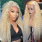 WPPIKK 613 Lace Front Wig Human Hair 180 Density Blonde Wig Human Hair Wet and Wavy Wigs for Black Women Glueless HD Lace Frontal Wigs (22 Inch)