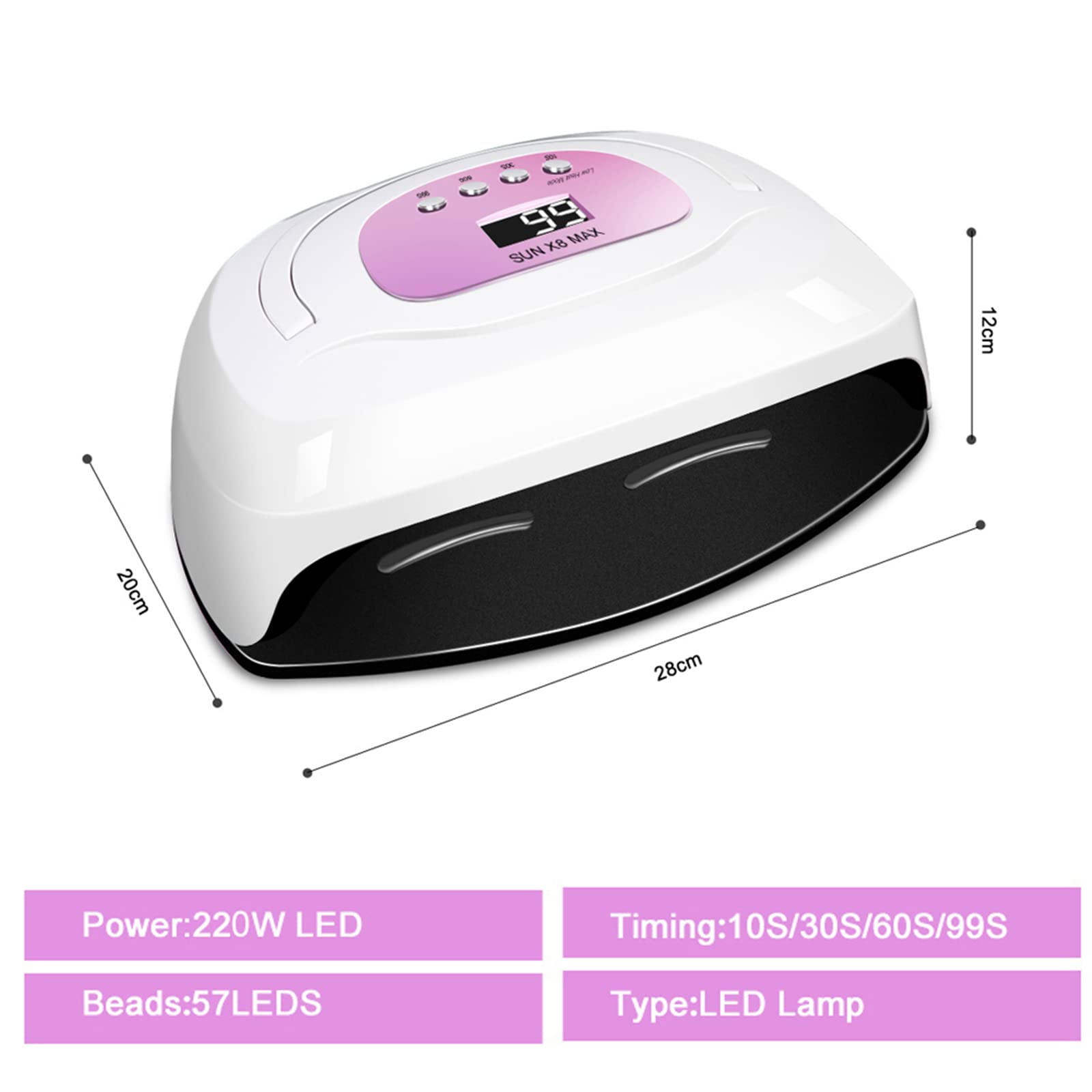 ZYC Asciugacatura a Secco rapido Potente 150 W 57 Lampada UV Lampada UV Aggiornamento Lampada per Unghie Grande Lampada per Unghie Lampada Professionale per secchezzature