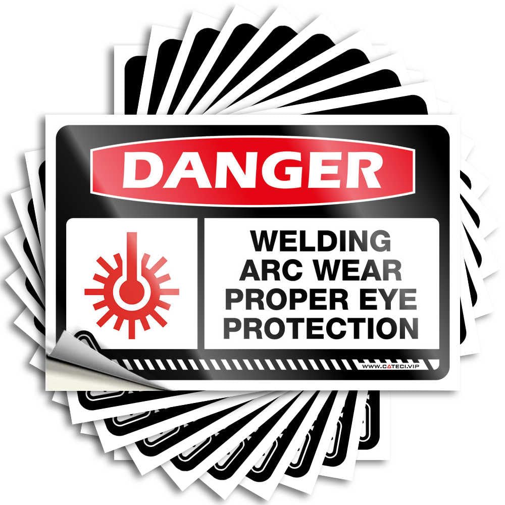 Books Stickers, Beer Bottle Danger Welding Arc Wear Proper Eye Protection | Funny Quote Diatomaceous Decals(12X18CM)