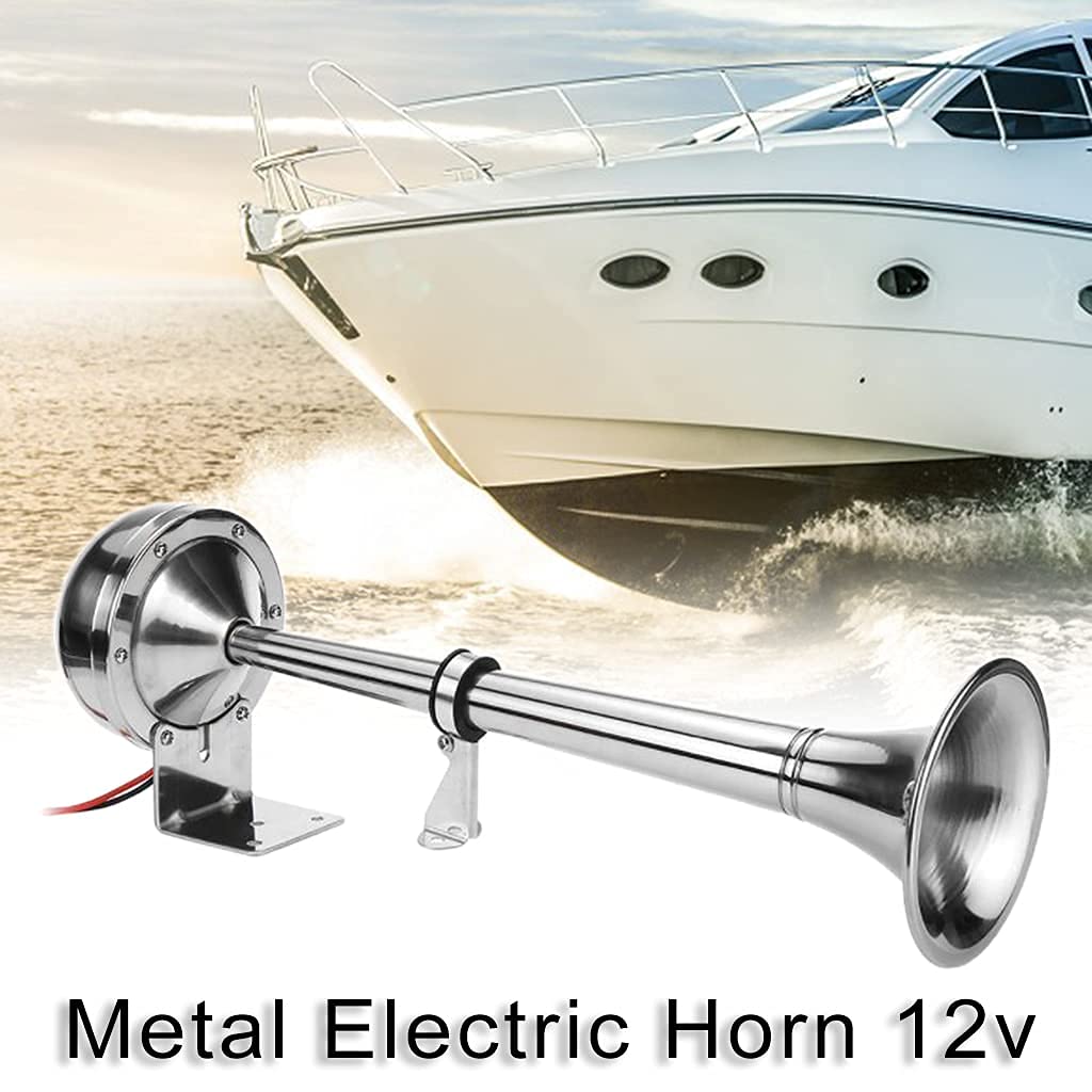 zalati Marine Single Air Horn 125dB Edelstahl Super Laute Trompete für Marine LKW RV Anhänger SUV Zug