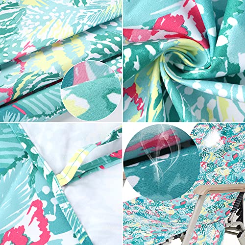 Vocool Beach Chair Towel Chaise Lounge Cover With Pockets And Clips Pool Chair Towel For Outdoor Patio Garden(Green) #TOP2