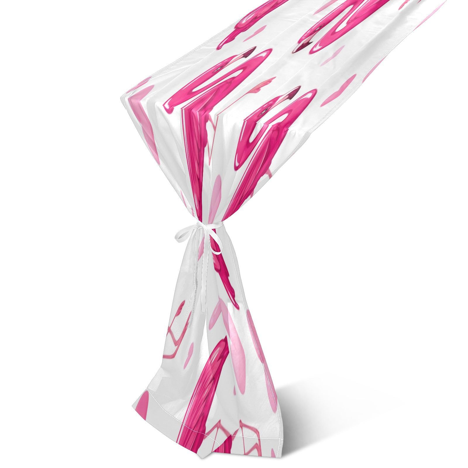BURSTDDY Chiffon Table Runner,27x120inch Flamingo Gauze Table Runners for Wedding Party Birthday Home Decor Holiday Decorations